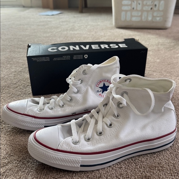 NIB Converse All Star Hi White Sneakers - Picture 6 of 8